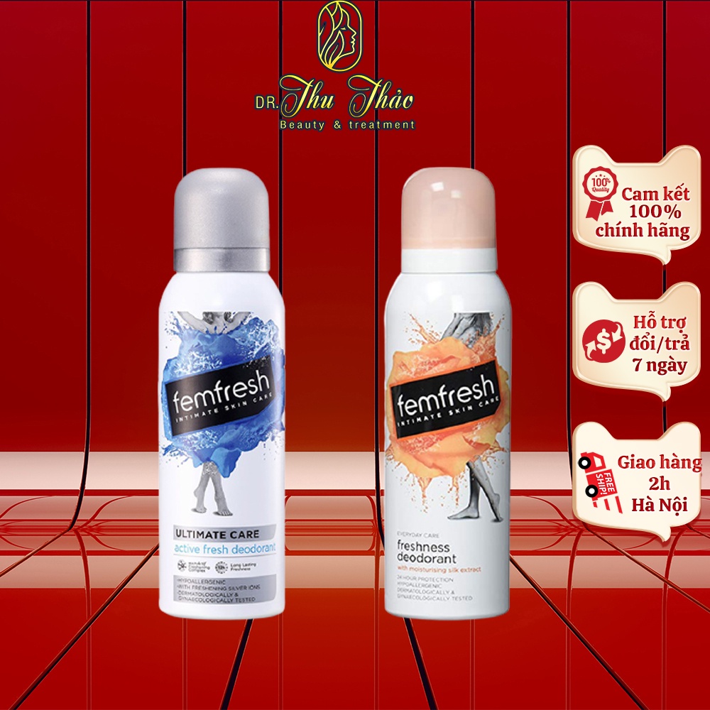 Xịt thơm mát vùng kín cao cấp femfresh deodorant spay 125ml