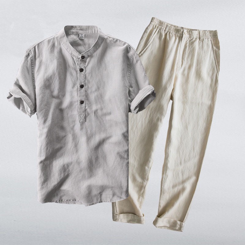 Quần Đũi khóa+Áo Sơ Mi Đũi Cao Cấp | BigBuy360 - bigbuy360.vn