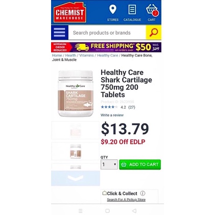 Sụn vi cá mập shark cartilage 200 viên của Úc