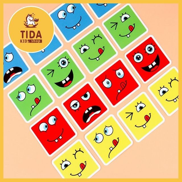 Face Change Rubik’s Cube ⚡ HOT TREND ⚡ Rubik Gỗ Mặt Cười Cảm Xúc, Khối Lập Phương Xả Stress, Đồ Chơi Giải Trí TIDA KIDS