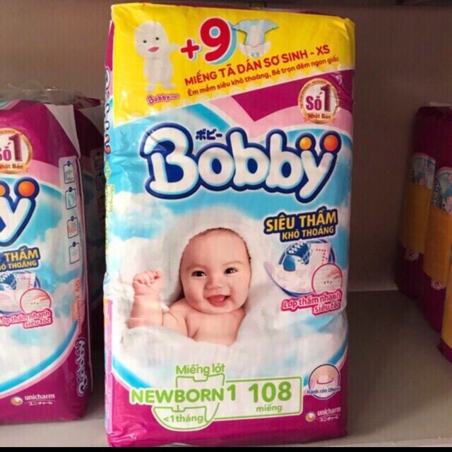 Miếng lót Bobby Newborn 1-108 miếng+9 miếng