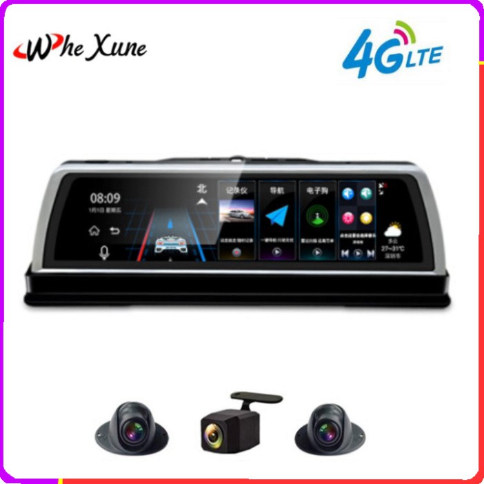 Sản Phẩm Camera hành trình đặt taplo ô tô cao cấp WHEXUNE K600 tích hợp 4 camera, hệ điều hành Android 5.1 Wifi, định vị