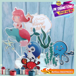 Set cắm tiên cá Trang trí bánh kem - Trang trí bánh sinh nhật