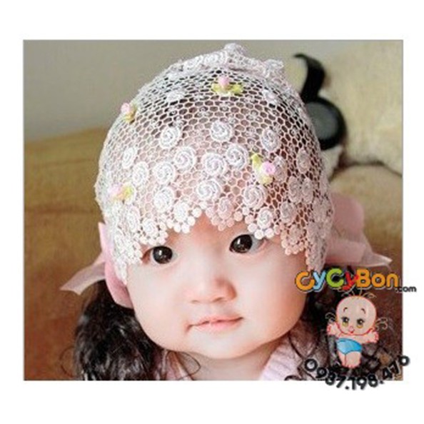 Băng Đô Turban Tóc Giả Cho Bé Gái Vải Lưới Bông Hồng Tóc Giả Dài 2 Bên Thun Co Giãn Siêu Xinh!