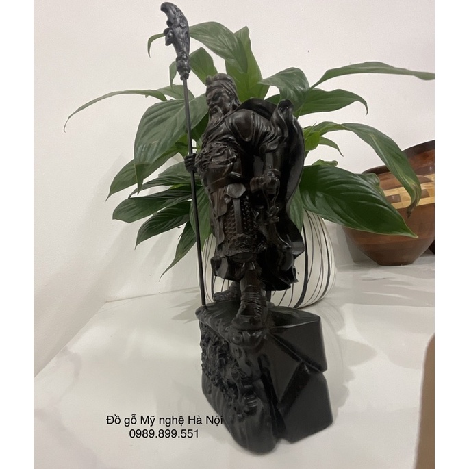 Tượng quan công gỗ mun cao 20 cm