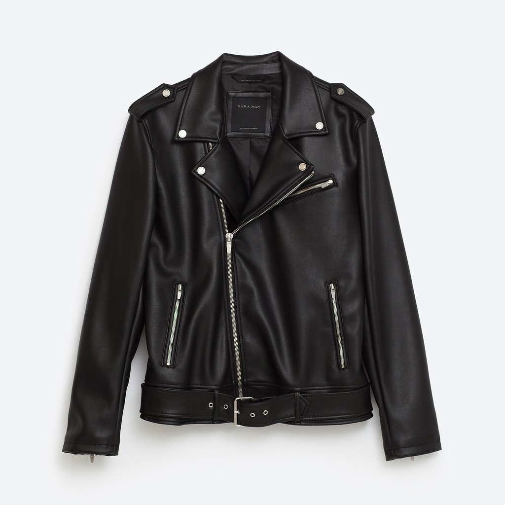 Áo khoác da Zara biker jacket nam auth chính hãng