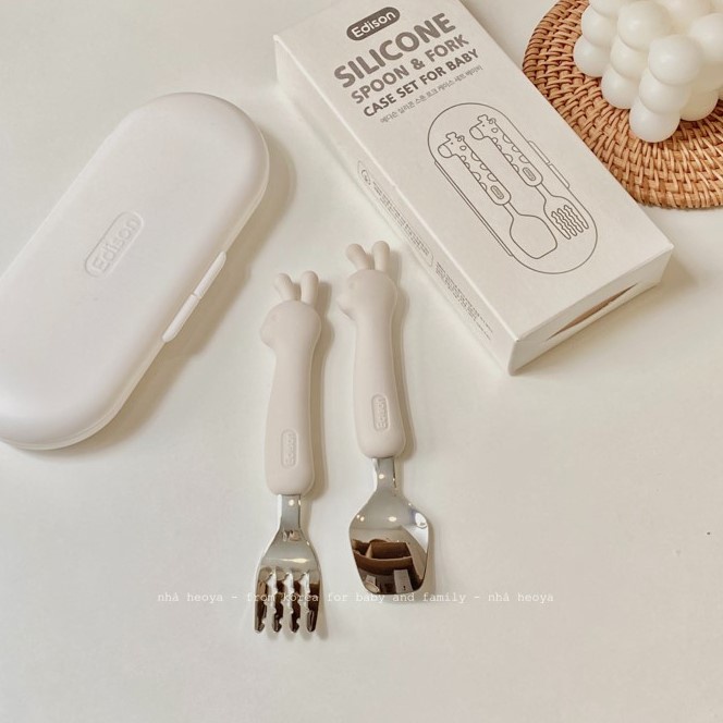 SET MUỖNG NĨA  EDISON KÈM HỘP ĐỰNG CHO BÉ