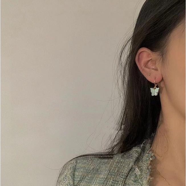 1 Pairs Fashion Bông Tai Hình Bướm Nhiều Màu Sắc Ngọt Ngào