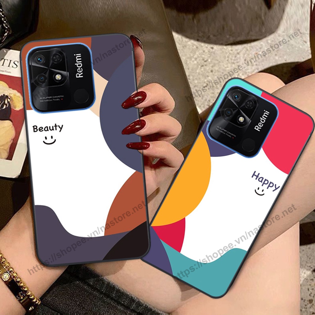 Ốp lưng Xiaomi Redmi 9C / Redmi 10c mặt cười, họa tiết caro đơn giản đẹp cute