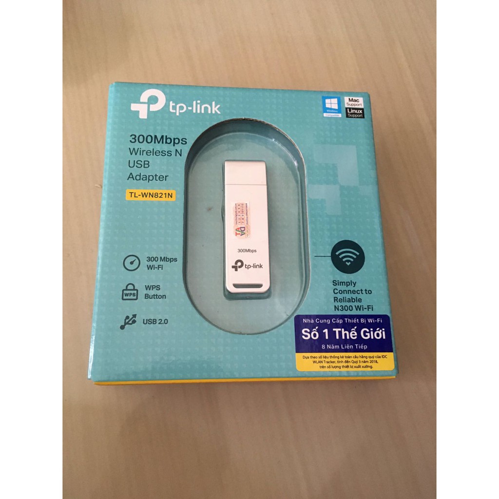 TP-Link TL-WN821N - USB Wifi Hỗ Trợ Kết Nối Không Dây Chuẩn N Tốc Độ 300Mbps - Hàng Chính Hãng