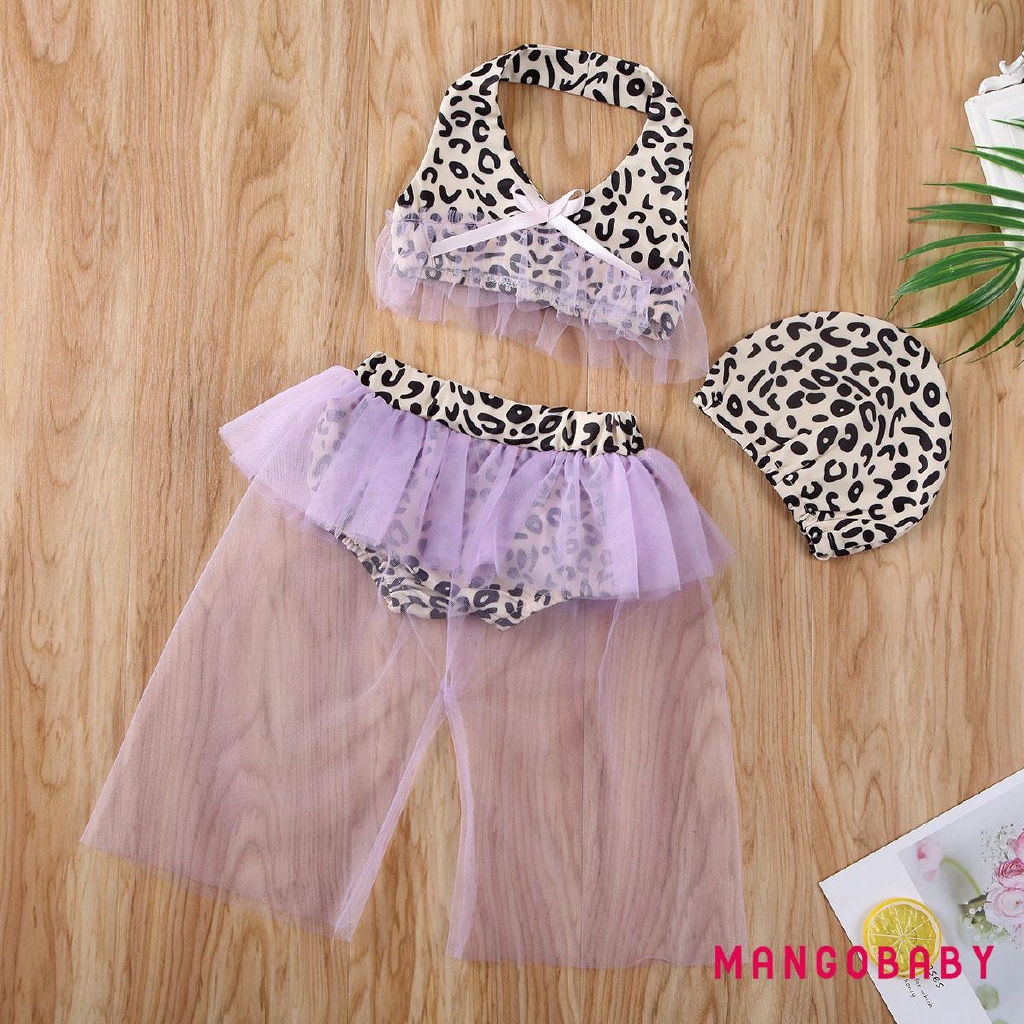 Bộ Đồ Bơi 2 Mảnh+Băng Đô Nơ Cho Bé Gái