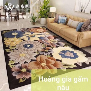 Thảm trải sàn Bali 5D mẫu hoàng gia 1m6x2m3