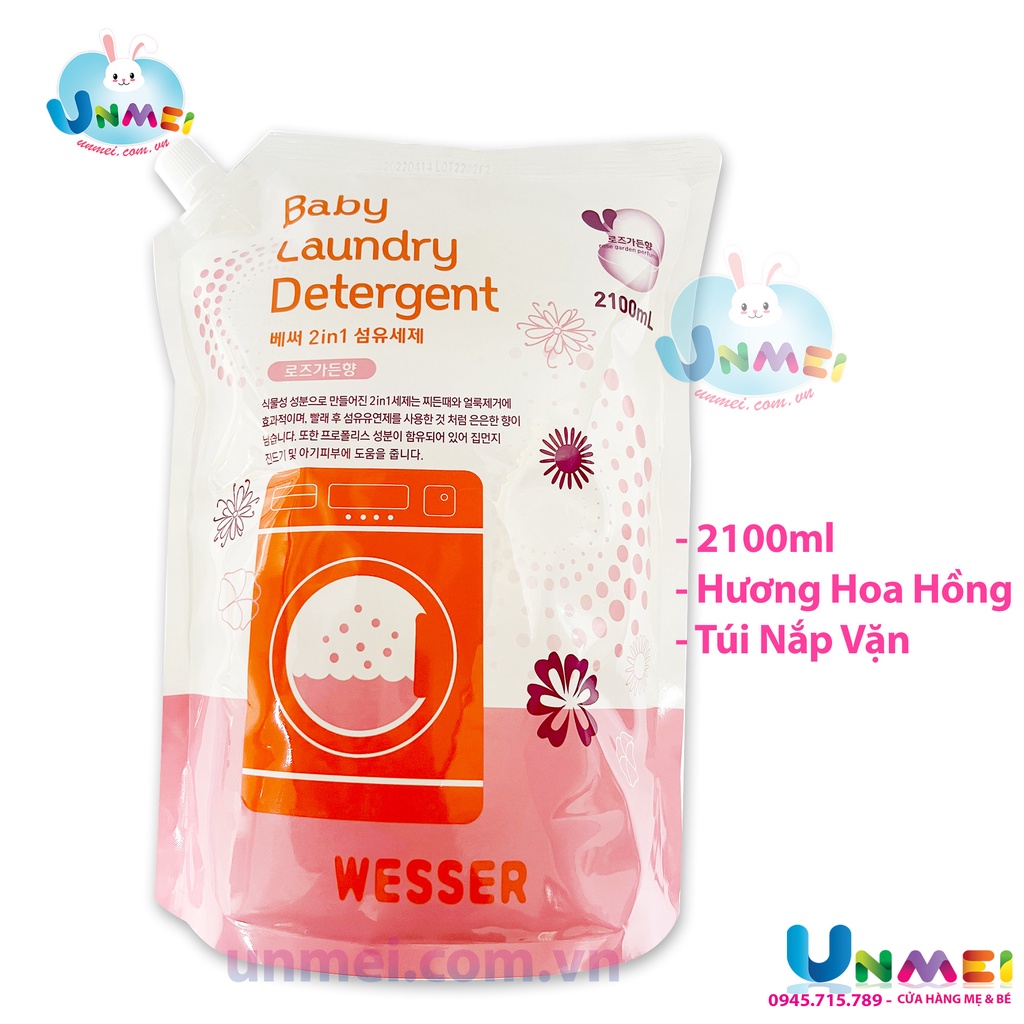 Nước Giặt Xả Wesser Hương Phấn  - Dạng Túi Tiết Kiệm Dung Tích 2100ml