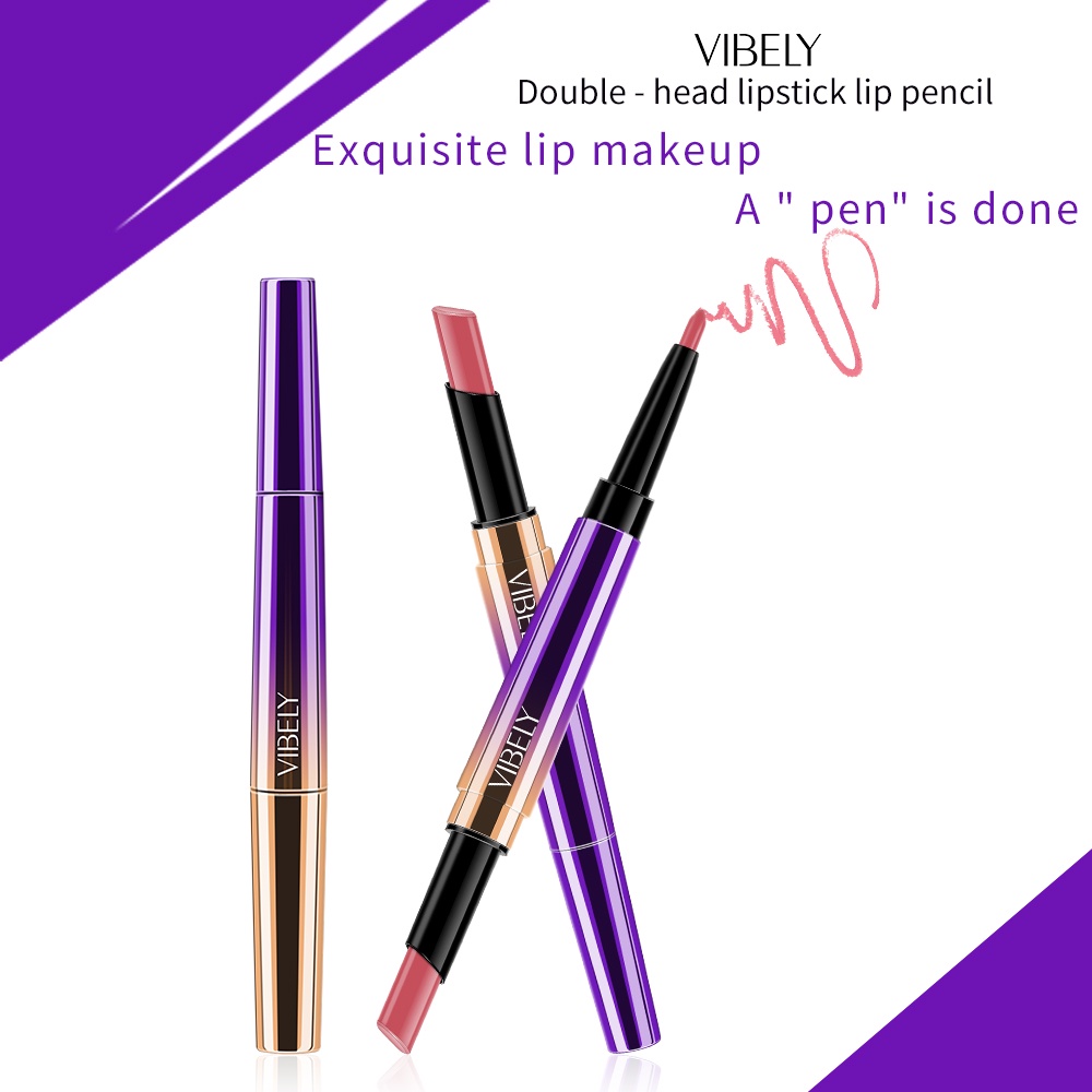 [Hàng mới về] Son Môi Hai Đầu Dạng Xoay Tự Động Màu Sắc Thời Trang Vibely