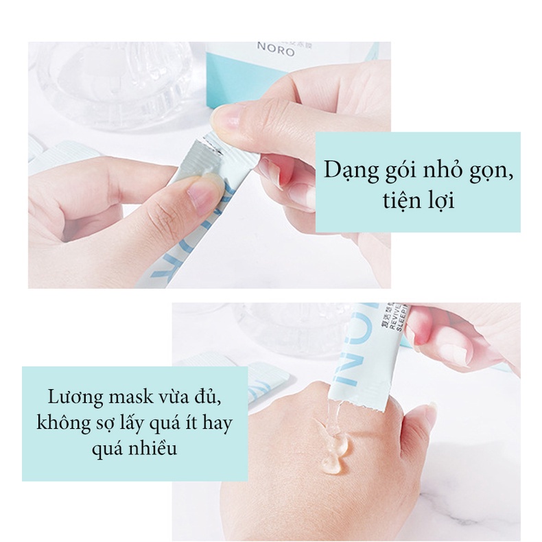 Mặt nạ ngủ thạch Noro phục hồi nâng cơ mặt dưỡng ẩm hộp 20 gói NMN3