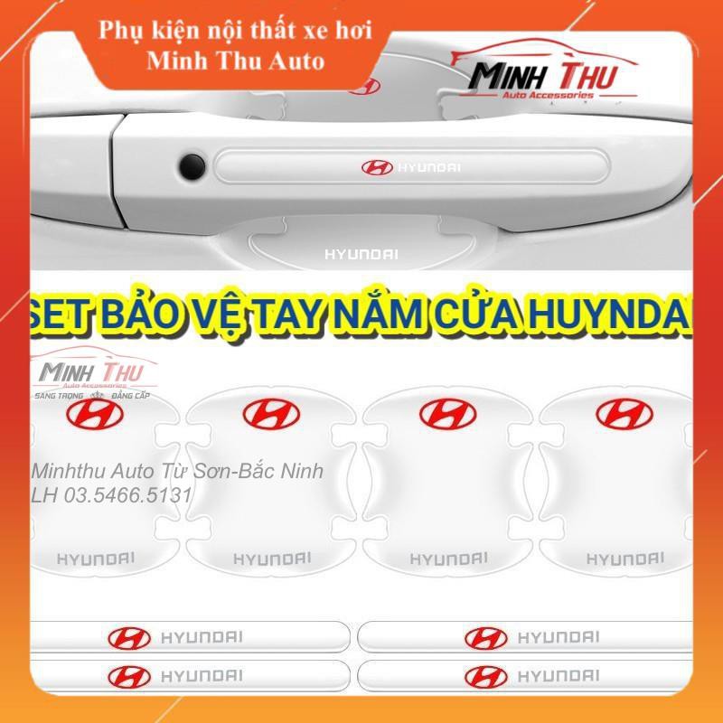 (Huyndai) Bộ 10 Miếng Dán Silicon Chống Xước Hõm Cửa, Tay Nắm Cửa và Gương Hyundai