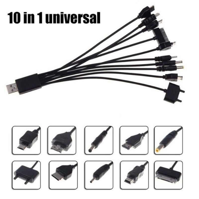 BỘ DÂY CÁP KẾT NỐI ĐA NĂNG 10 IN 1 KẾT NỐI USB SẠC DỮ LIỆU CHUẨN