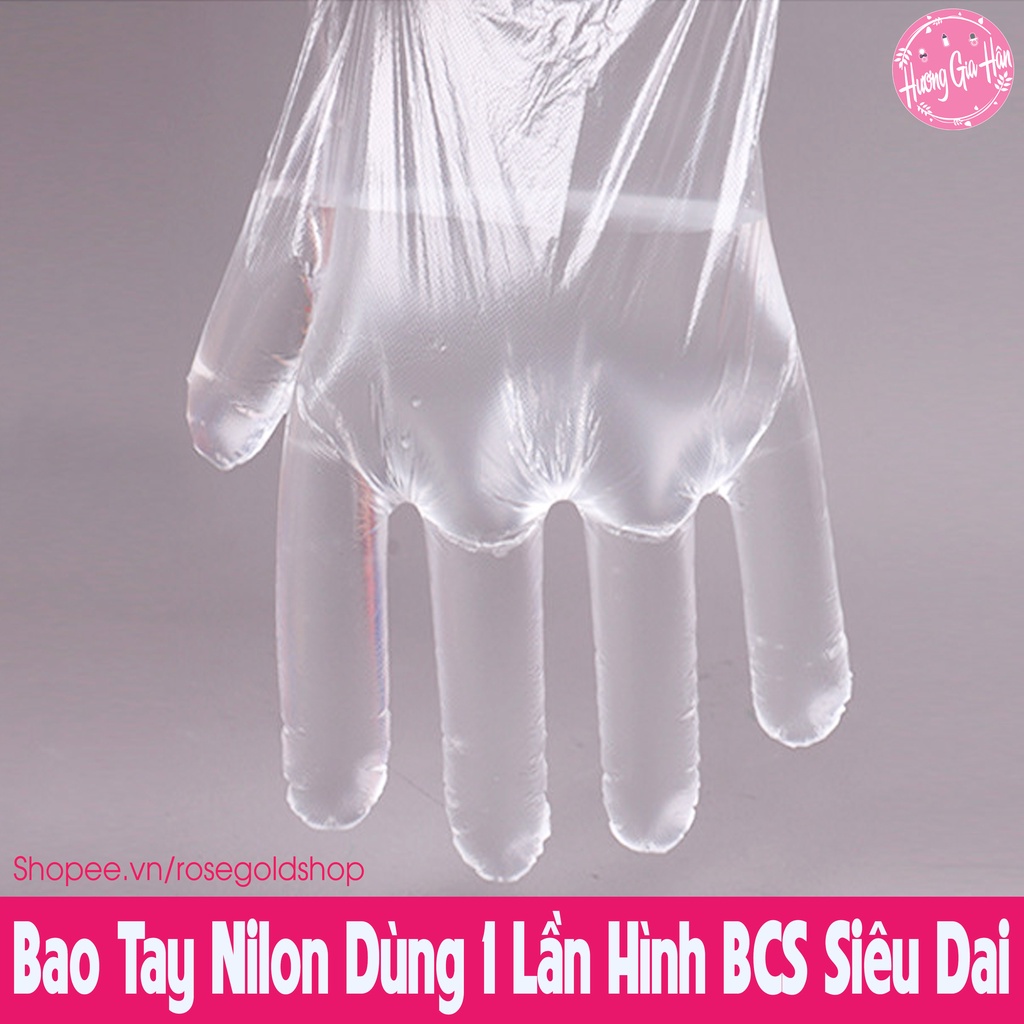 Bao Tay Nilon Dùng 1 Lần Hình Bcs Rất Tiện Lợi Mang Theo, Siêu Dày Dặn Và Dai (2pc/gói)