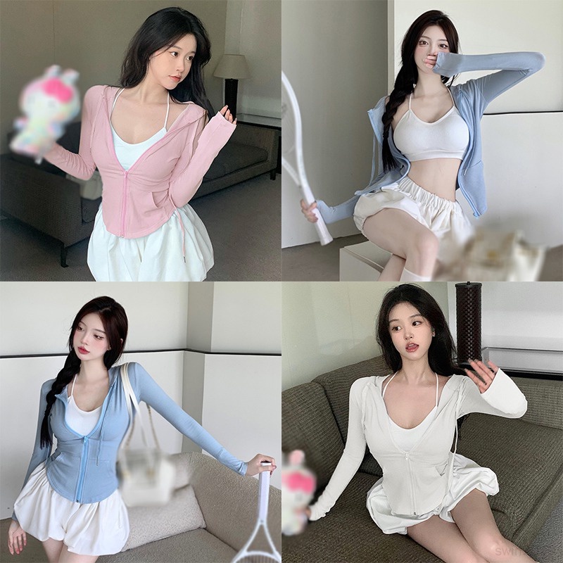 Áo Khoác Cardigan Tay Dài Chống Nắng Dáng Ôm Phong Cách Hàn Quốc Sự Bảo Vệ