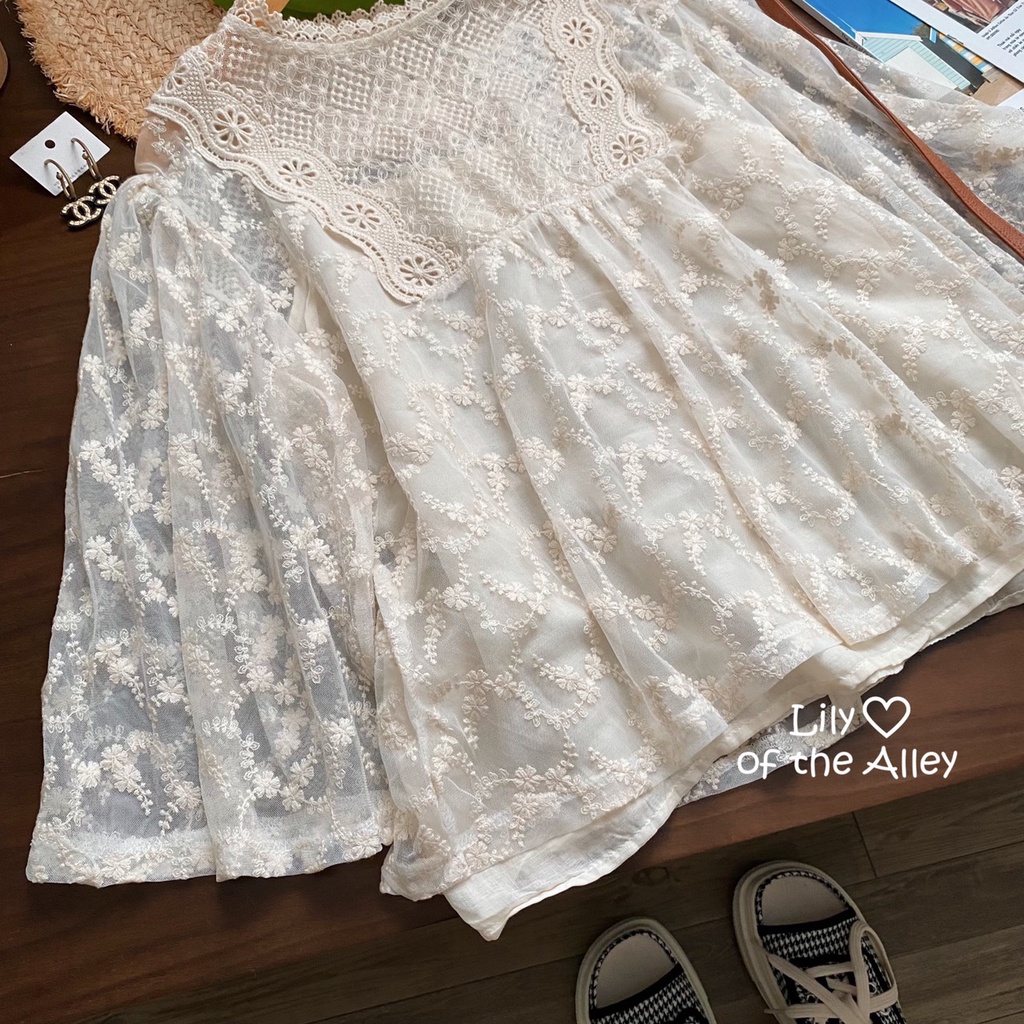 Áo babydoll ren lót 2 dây phong cách ulzzang Hàn Quốc