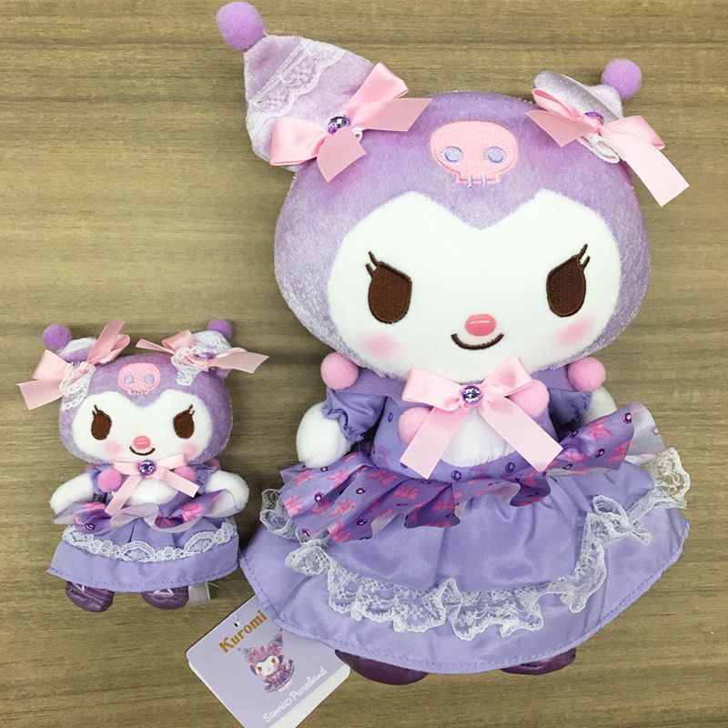 Kuromi Princess Dress Plush Toy Stuffed Doll Toy13/22cm Soft Cartoon Brooch Gift