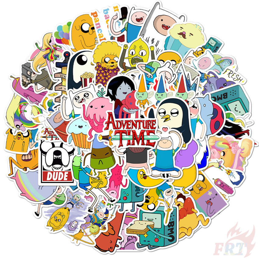 Bộ 100 sticker hình nhân vật phim hoạt hình Adventure Time with Finn and Jake trang trí thủ công thời trang chống nước