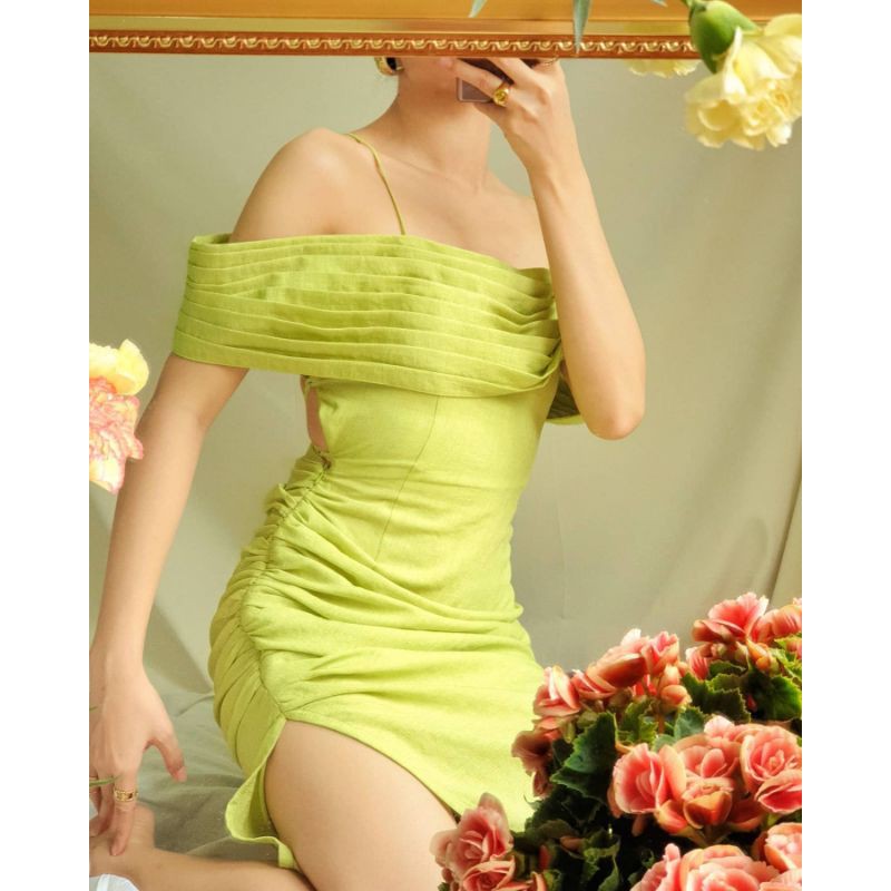 Đầm kiểu CHARTREUSE LINEN BODY DRESS vải linen cao cấp
