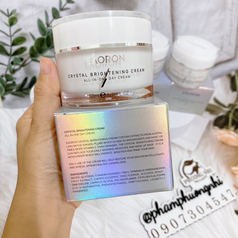 KEM EAORON CRYSTAL WHITE MOISTURISER SPF15 MẪU MỚI DATE 2024