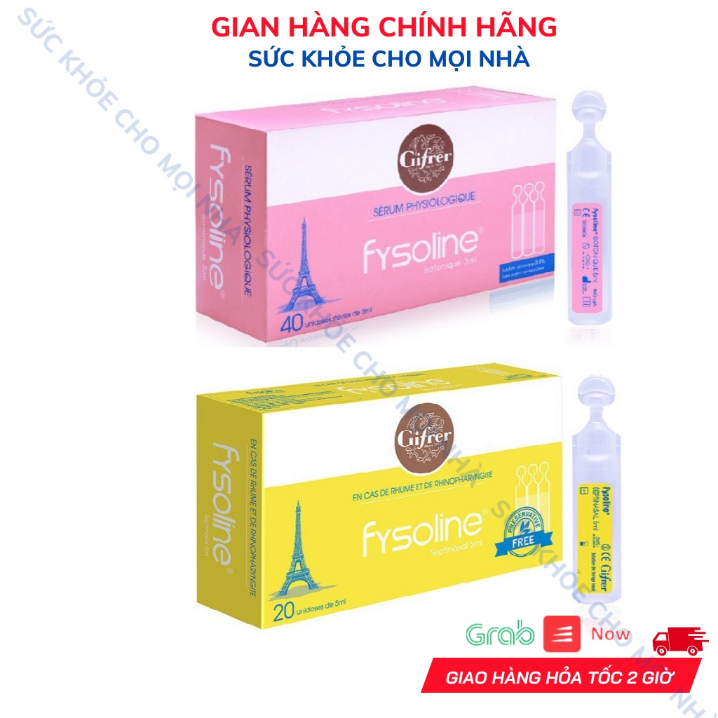 Combo Nước Muối Sinh Lý Từ Pháp Fysoline Vàng,Fysoline Hồng.Vệ Sinh Mắt,Mũi,Miệng Bé