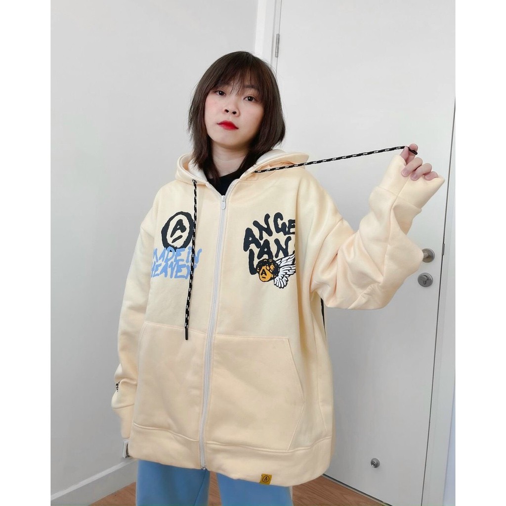 Áo Hoodie Nỉ Bông - Áo Khoác Nỉ Nam Nữ Unisex Nỉ ANGELLAND 2 Màu Cực Hot Trend