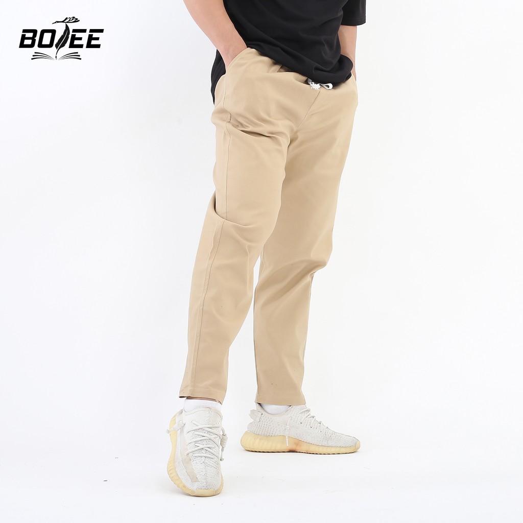 [Mã FASHIONHOTA hoàn ngay 15k xu đơn từ 99k] Quần baggy kaki Basic màu đen be BOTEE unisex nam nữ ống suông | BigBuy360 - bigbuy360.vn