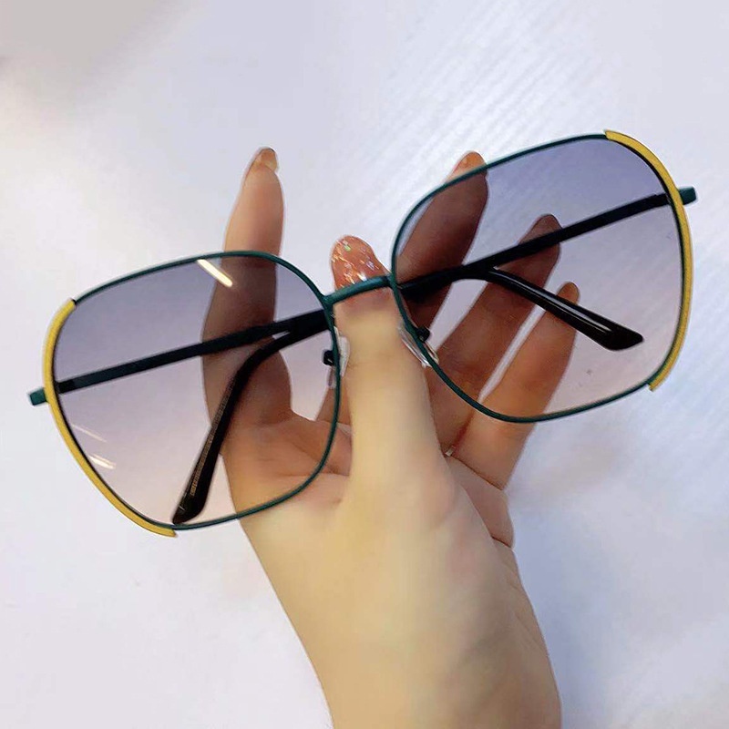 Kính mát gọng vuông quá cỡ màu gradient phong cách Hàn Quốc thời trang dành cho nữ