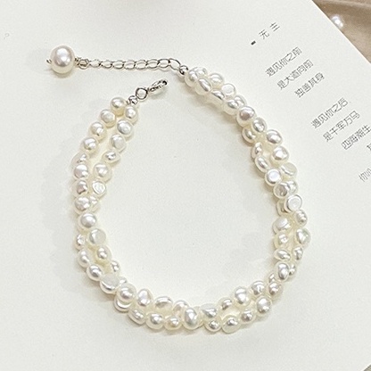 Vòng Tay Ngọc Trai Giả Bằng Bạc 925 4-5mm Thời Trang Cho Nữ