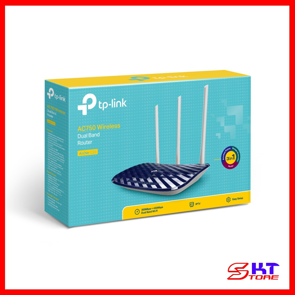 Bộ Phát Wifi Tp-Link Archer C20 Chuẩn AC Tốc Độ 750Mbps - Hàng Chính Hãng