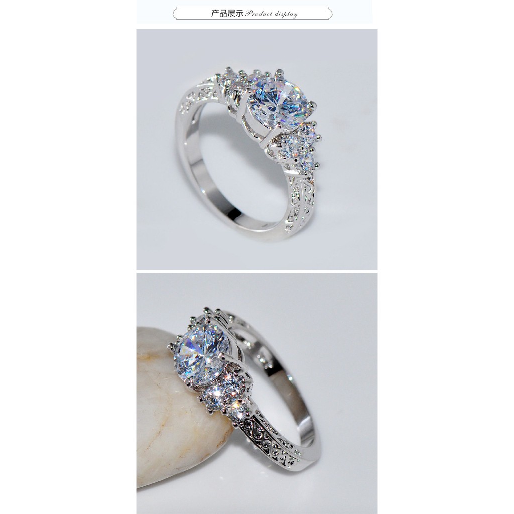 Nhẫn trang sức đính đá nhân tạo kiểu dáng sang trọng thời trang cho nữ