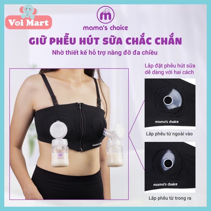 ✔️CHÍNH HÃNG✔️ Áo Hút Sữa Rảnh Tay Có Dây Mama's Choice Phù Hợp Tất Cả Dòng Máy Hút Sữa Chất Liệu Cao Cấp Thoáng Khí