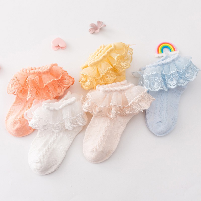 Vớ phối ren phong cách công chúa cho bé gái 1-3 tuổi