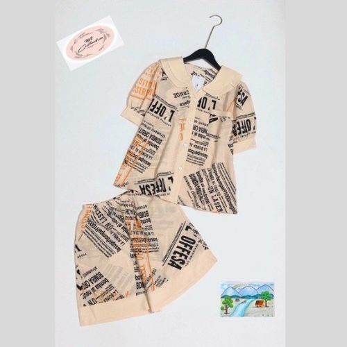 Đồ bộ pijama Lokishop tay ngắn quần ngắn in họa tiết CHỮ, chất vải bận thoải mái mát mẻ từ lụa Mango cao cấp | BigBuy360 - bigbuy360.vn