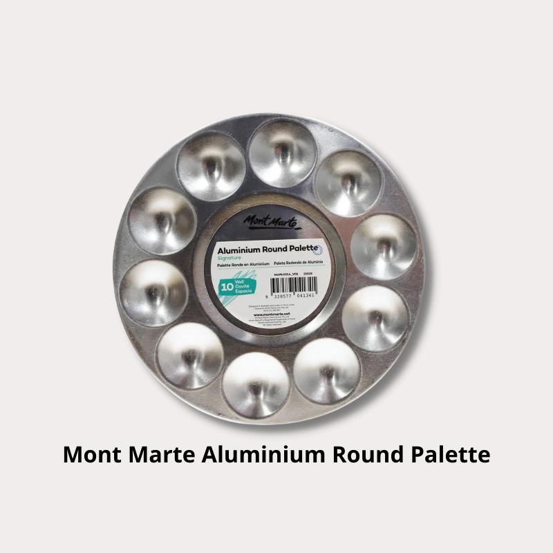 Khay pha màu nhôm tròn Mont Marte 10 ô - Aluminium Round Palette 10 Well