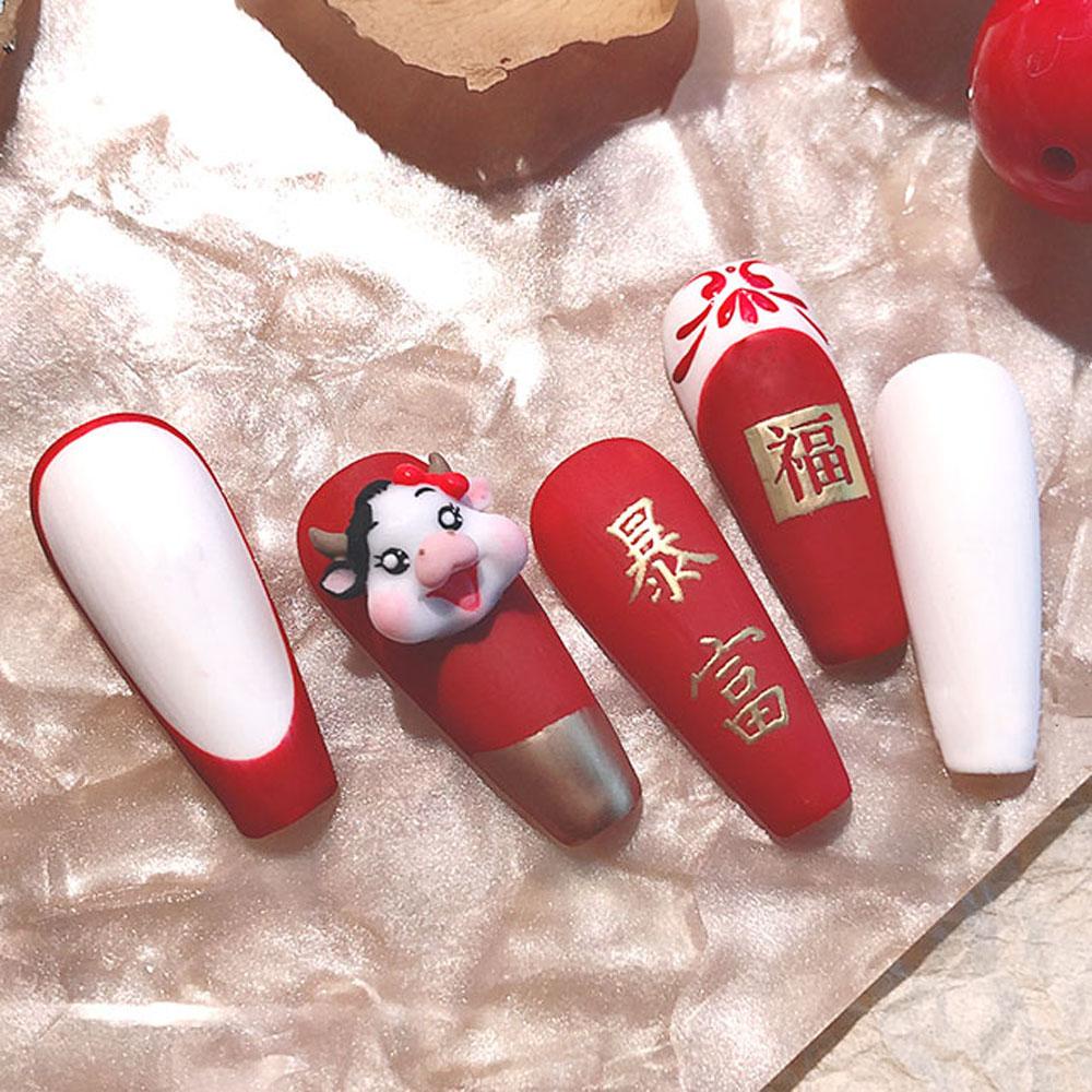 Khuôn Silicone Tạo Hình Trang Trí Móng Tay 3D Hình Bò Sữa Thanh Lịch