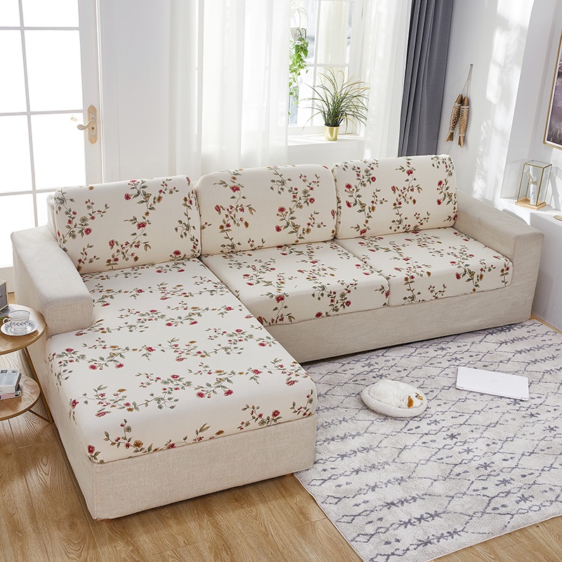 Vỏ Bọc Đệm Ghế Sofa 1 / 2 / 3 / 4 Chỗ Ngồi Hình Chữ L Màu Trơn Co Giãn Trang Trí Nội Thất Phòng Khách