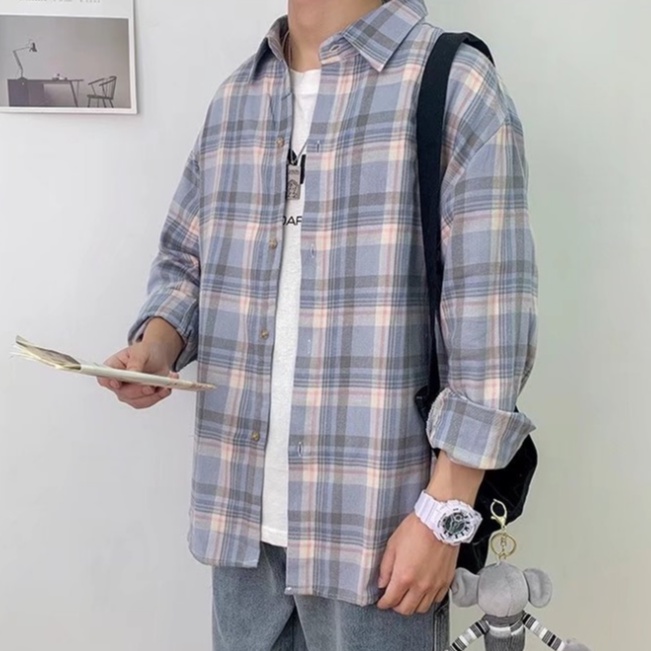 Áo Sơ Mi Caro Tay Dài Thời Trang Cho Nam