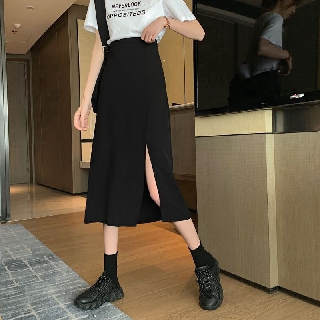 Chân Váy Midi Skirt Xẻ Tà