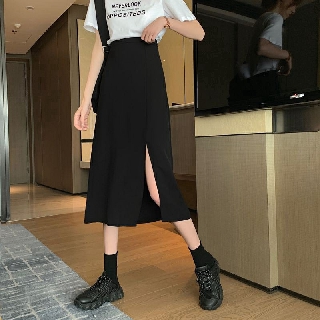 Chân Váy Midi Skirt Xẻ Tà ulzzang style kè video ảnh thật