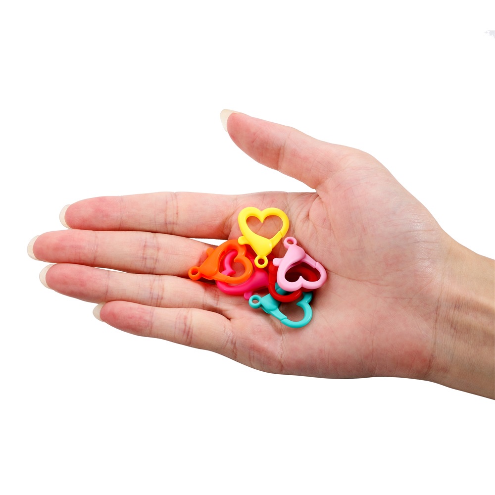 Bộ 30 cái móc nhựa St.kunkka hình trái tim nhiều màu bắt mắt dùng làm trang sức DIY