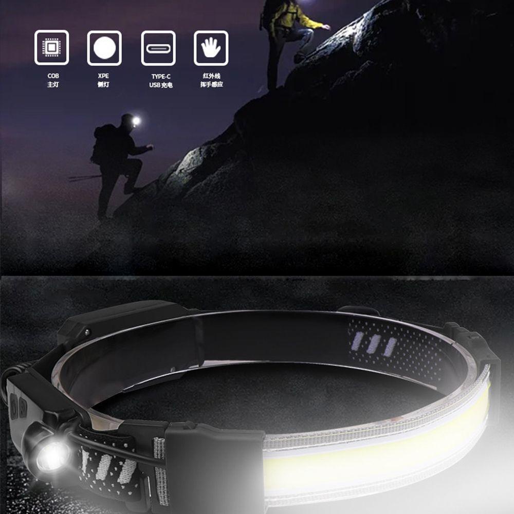 GOGOUP Đèn Đeo Trán COB Cảm Ứng Ban Đêm Kèm Sạc USB Tiện Dụng Chất Lượng Cao