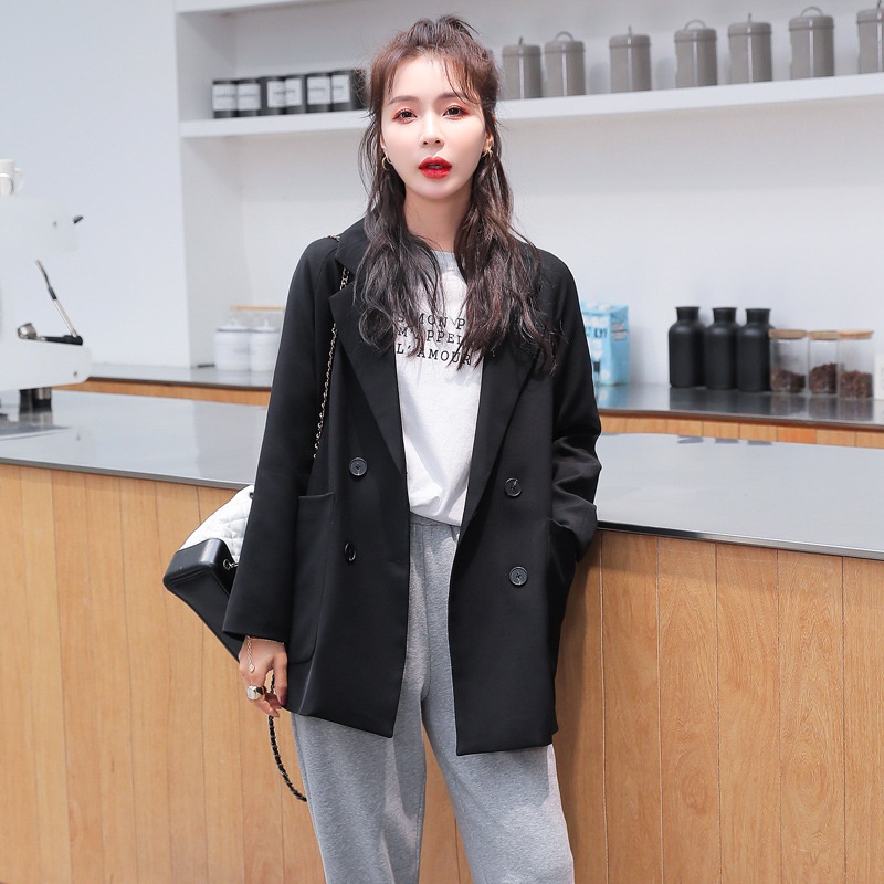 Áo vest nữ blazer 4 cúc tay bẻ phối kẻ hàng Quảng Châu cao cấp