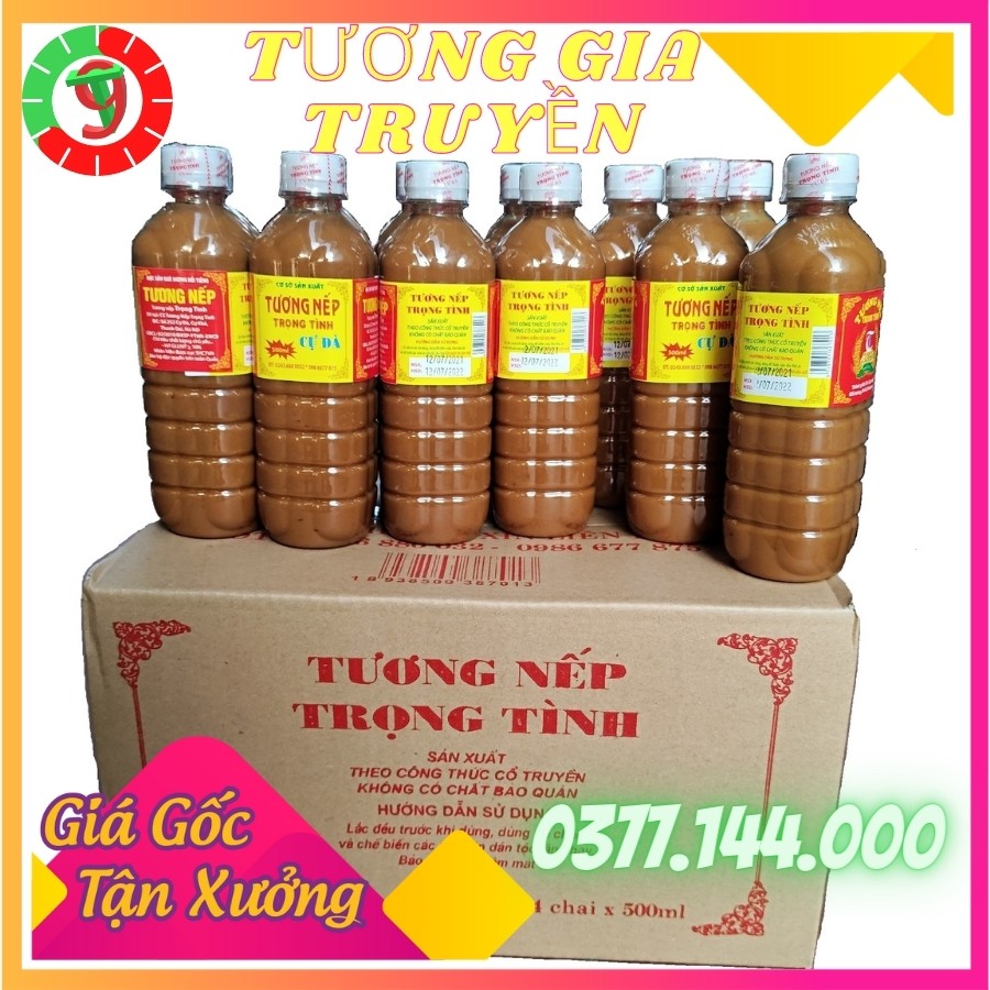 10 CHAI Nước Tương Nếp T9 Từ Đậu Nành Gia Truyền Cự Đà Tương Nếp Trọng Tình - Nước Chấm Thịt Bò, Dê, Kho Thịt Cá