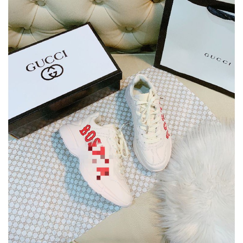 hm(ẢNH THẬT) Giày Thể Thao Sneaker Đế 5p Da Mềm Êm Bos Ton Fullbox Cao Cấp