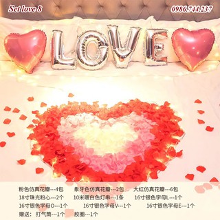 Set bóng chữ love kèm đèn Led trang trí phòng cưới